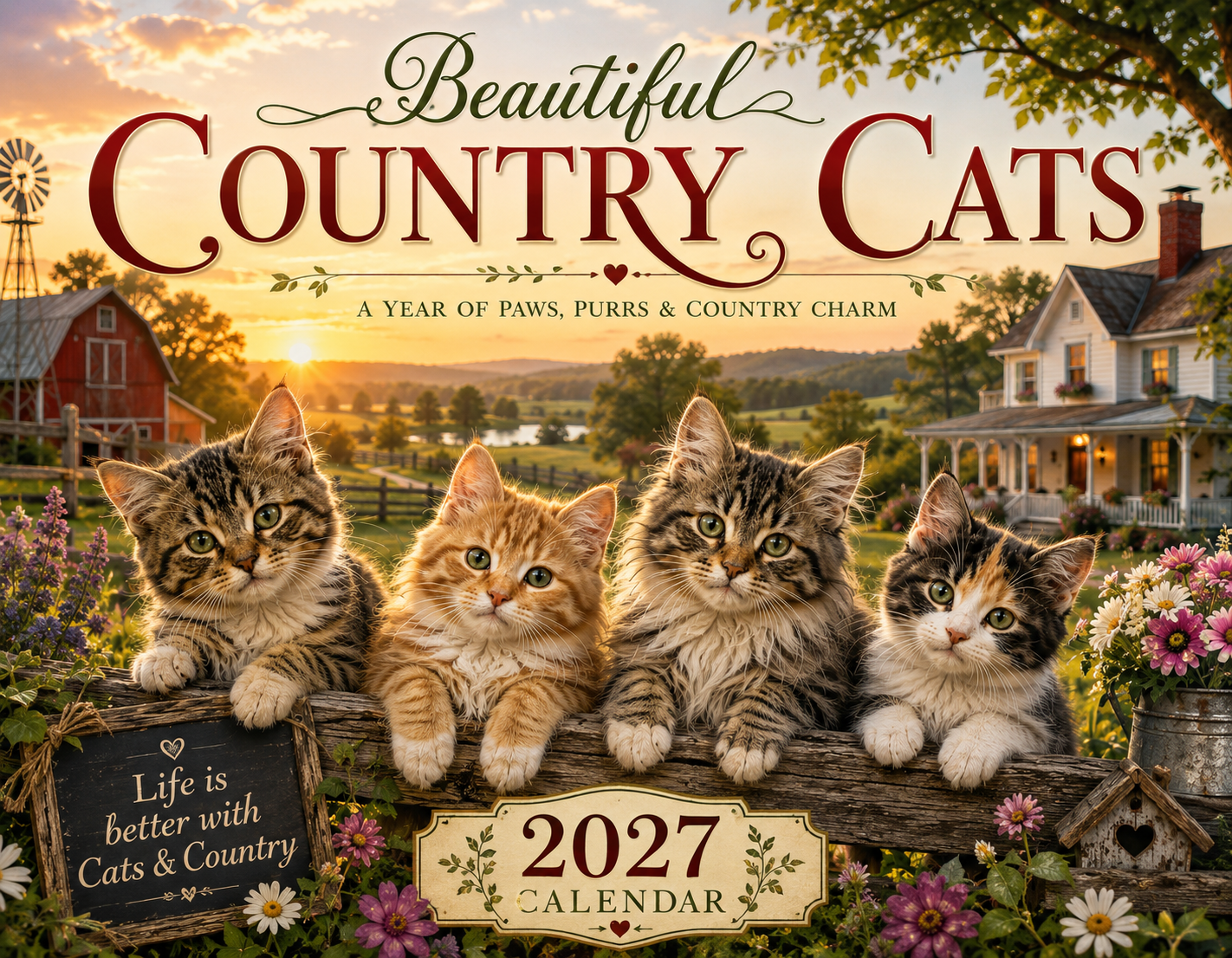 Beautiful Country Cats Calendar