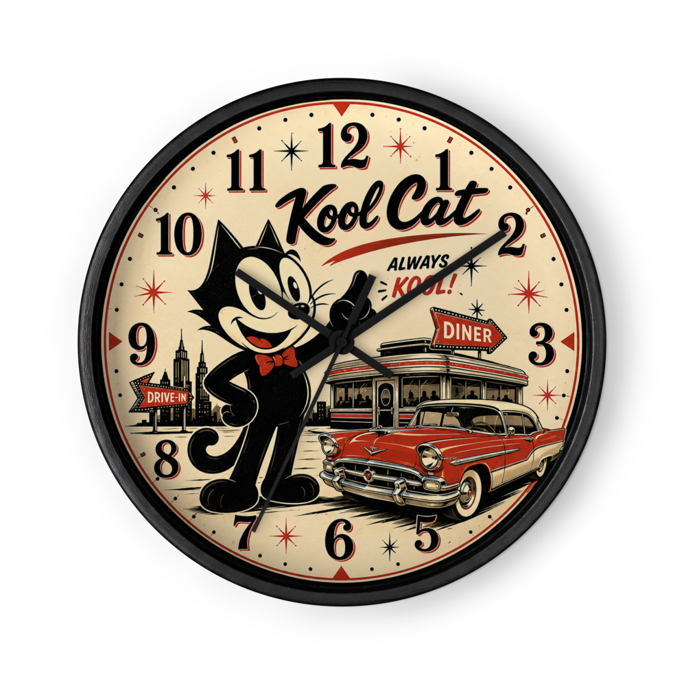 10" Kool Cat Wall clock
