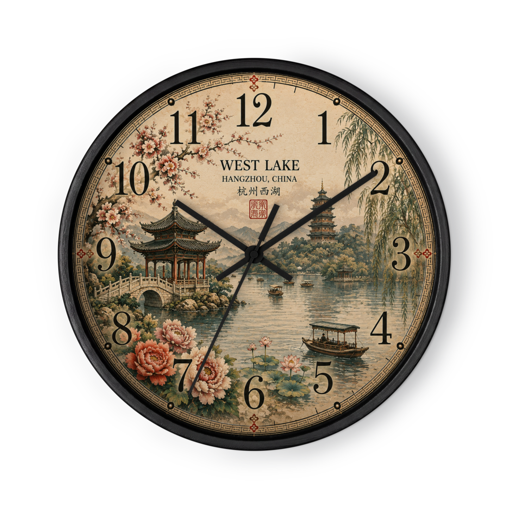 10" West Lake China Wall clock